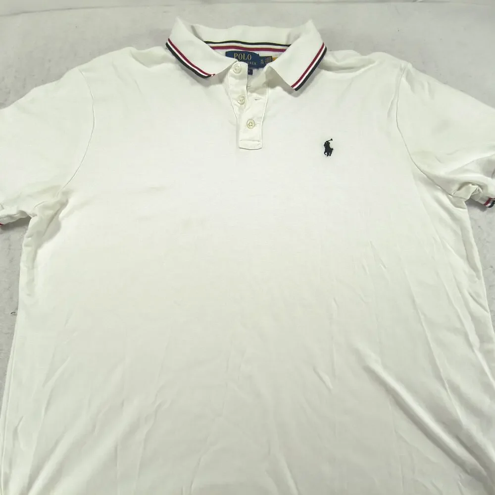 Polo Ralph Lauren Custom Slim Fit Polo Shirt Mens Size Extra Large XL White